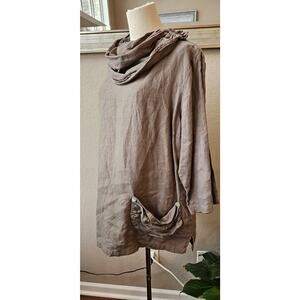 Stylish Women's 100% linen Lagenlook top